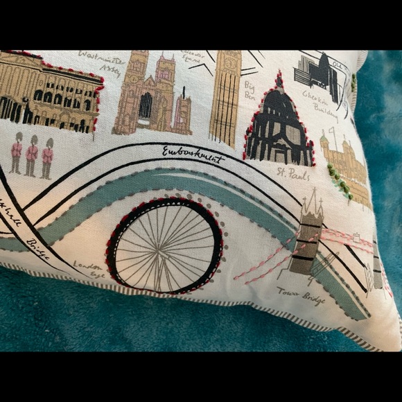 Map of London Down Throw Pillow NOWT - Picture 4 of 6
